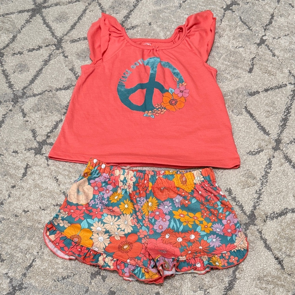 Carter's Coral and Teal Kids Matching Set